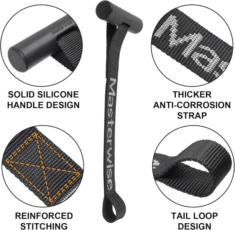 Masterwise Quick Hood Loops, Kayak Tie Down Anchor Straps for Car Hoods and Trunks, Bow Stern Canoe Transport Secure Lashing Straps for Roof Racks, Boat, Canoe, Kayak, 4 PCS - Image 5